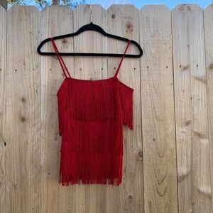 Red layered tassel‎ shirt size medium, preowned great condition